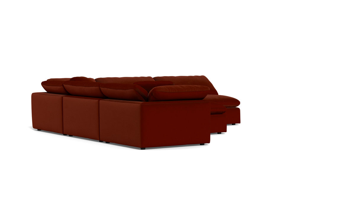 Fluffy 5 Piece Sectional W/Ottoman - Superb Rust