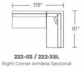 Bonnell Right Corner Armless Sectional