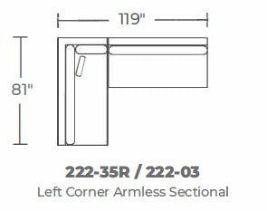 Bonnell Left Corner Armless Sectional