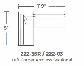 Bonnell Left Corner Armless Sectional