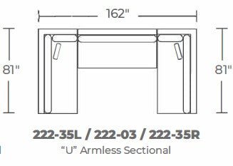 Bonnell U Armless Sectional