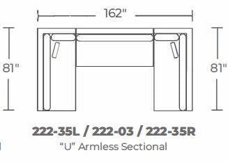 Bonnell U Armless Sectional