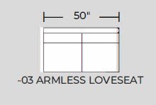 Rosedale Armless Loveseat