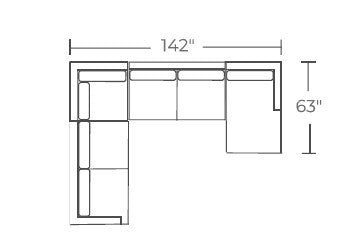 Barton Springs 142" Corner Sectional W. Raf Chaise - Peyton Slate