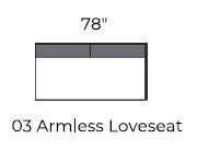 Cherrywood Armless Loveseat