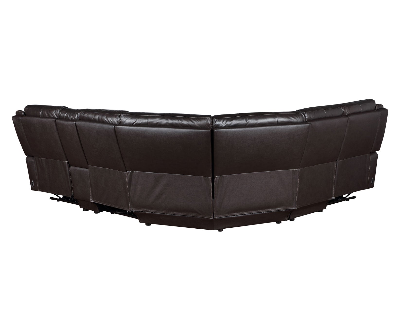 Adrian 6 Piece Chocolate Leather Power Sectional -