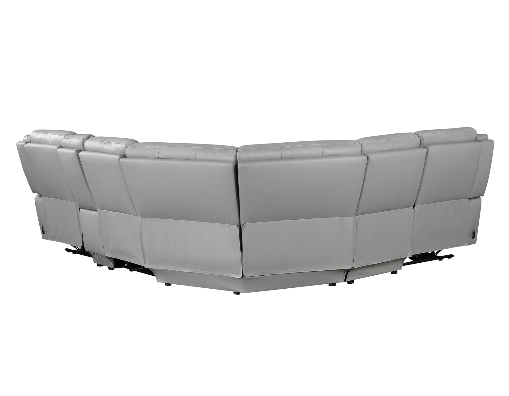Adrian 6 Piece Stone Leather Power Sectional -