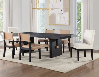 Audrey 78" Black Retangle Dining Table Set -