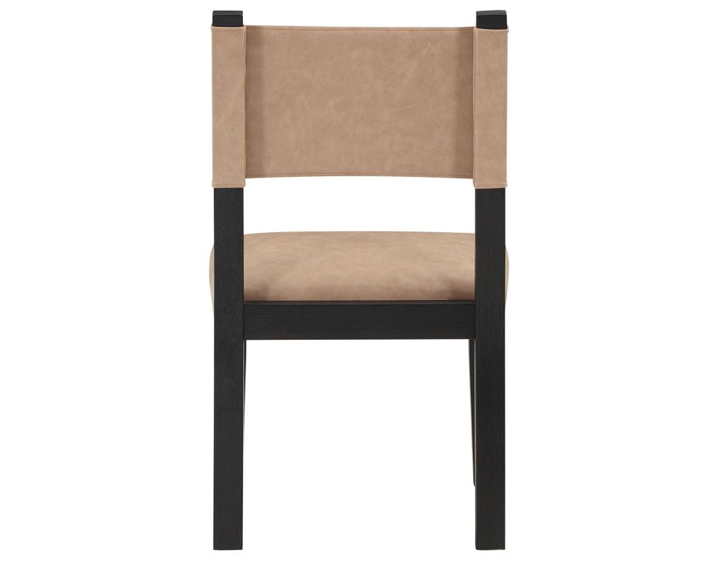 Audrey Camel Vegan Leather w/Black Wood Dining Chairs (pr) -