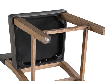 Audrey 24" Gray Vegan Leather Counter Stools (pr) -