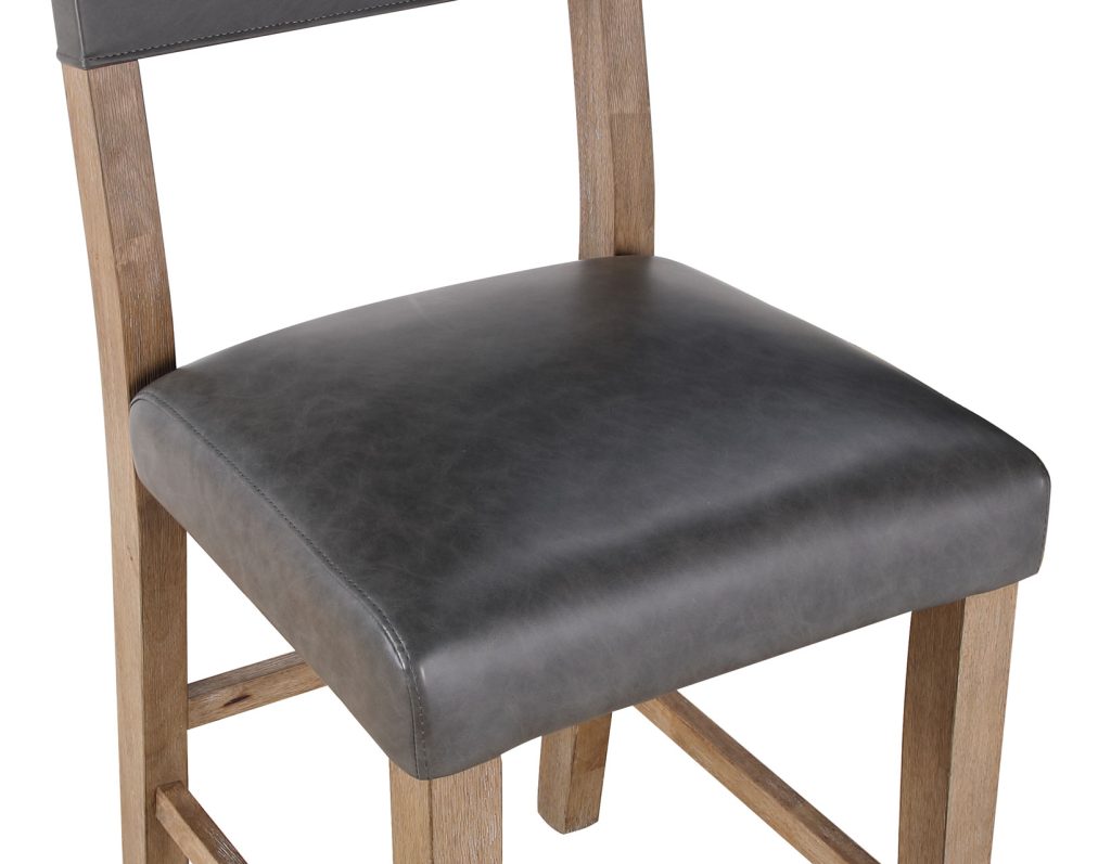 Audrey 24" Gray Vegan Leather Counter Stools (pr) -