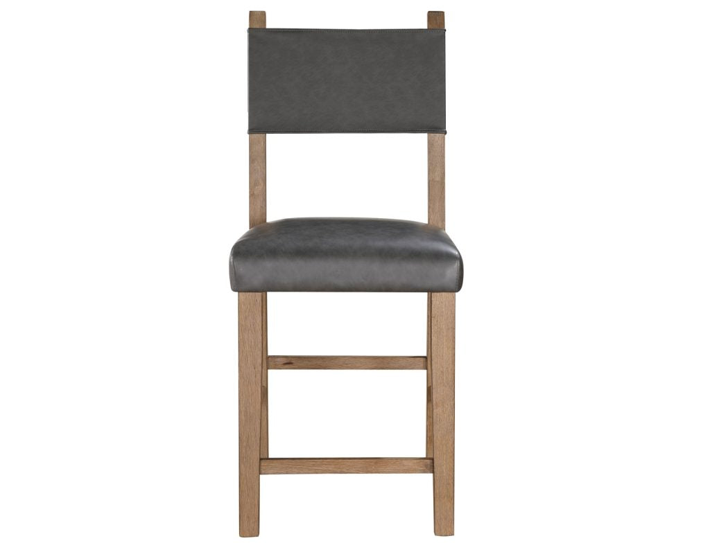 Audrey 24" Gray Vegan Leather Counter Stools (pr) -