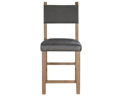 Audrey 24" Gray Vegan Leather Counter Stools (pr) -