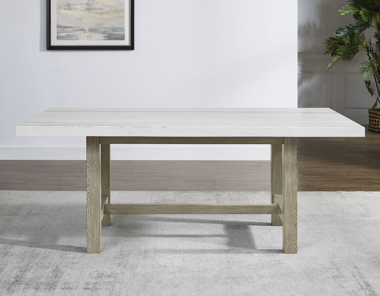 Carley Rectangle Marble Top Dining Table