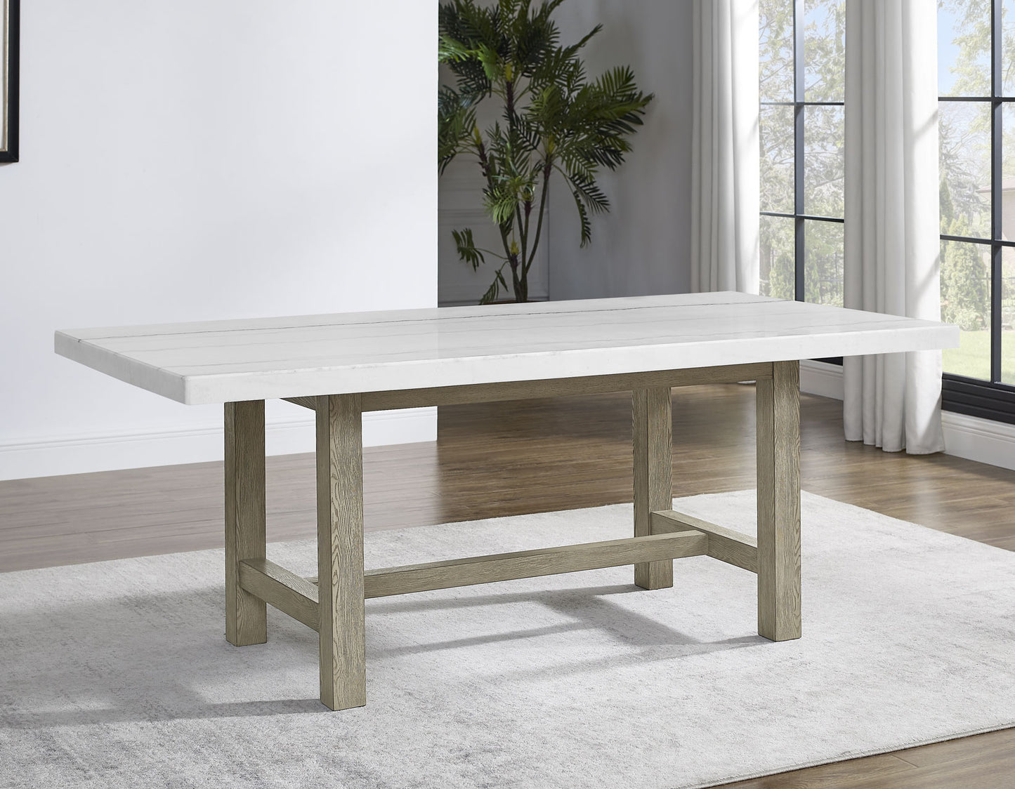 Carley Rectangle Marble Top Dining Table