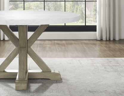 Carley Round 52" Marble Top Dining Table