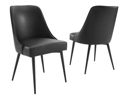 Colby Black Leatherette Dining Chairs (pr)