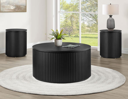 Calvin 18" Round Black End Table -