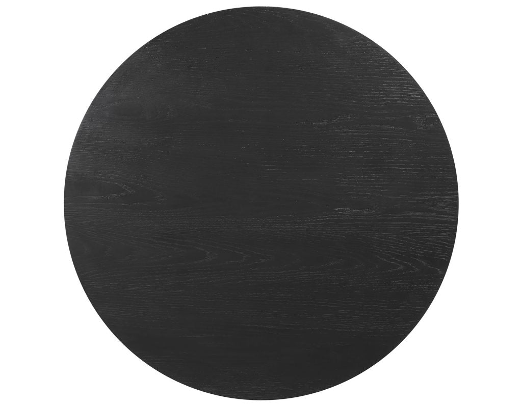 Calvin 36" Round White Black Coffee Table w/Casters -