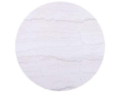 Calvin 36" Round White Marble Top Coffee Table w/Casters -