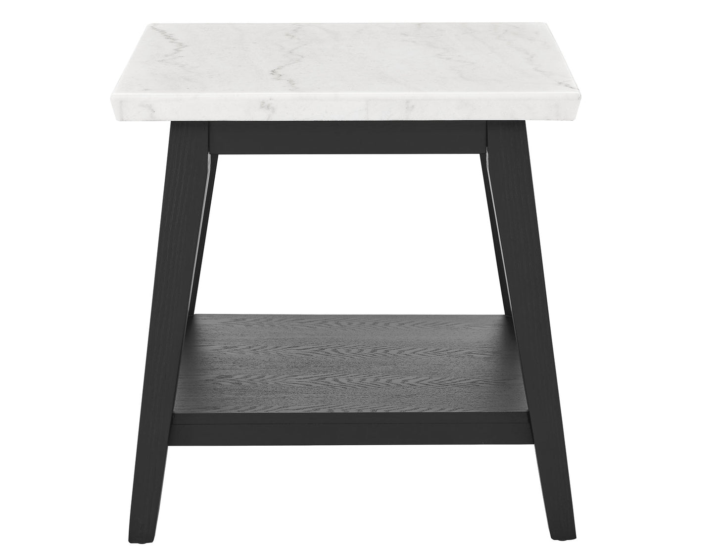 Vienna Black Base White Marble Top End Table -