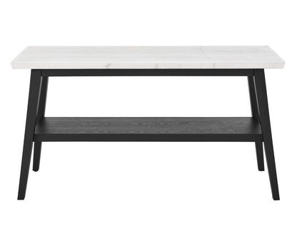 Vienna Black Base White Marble Sofa Table (Copy)