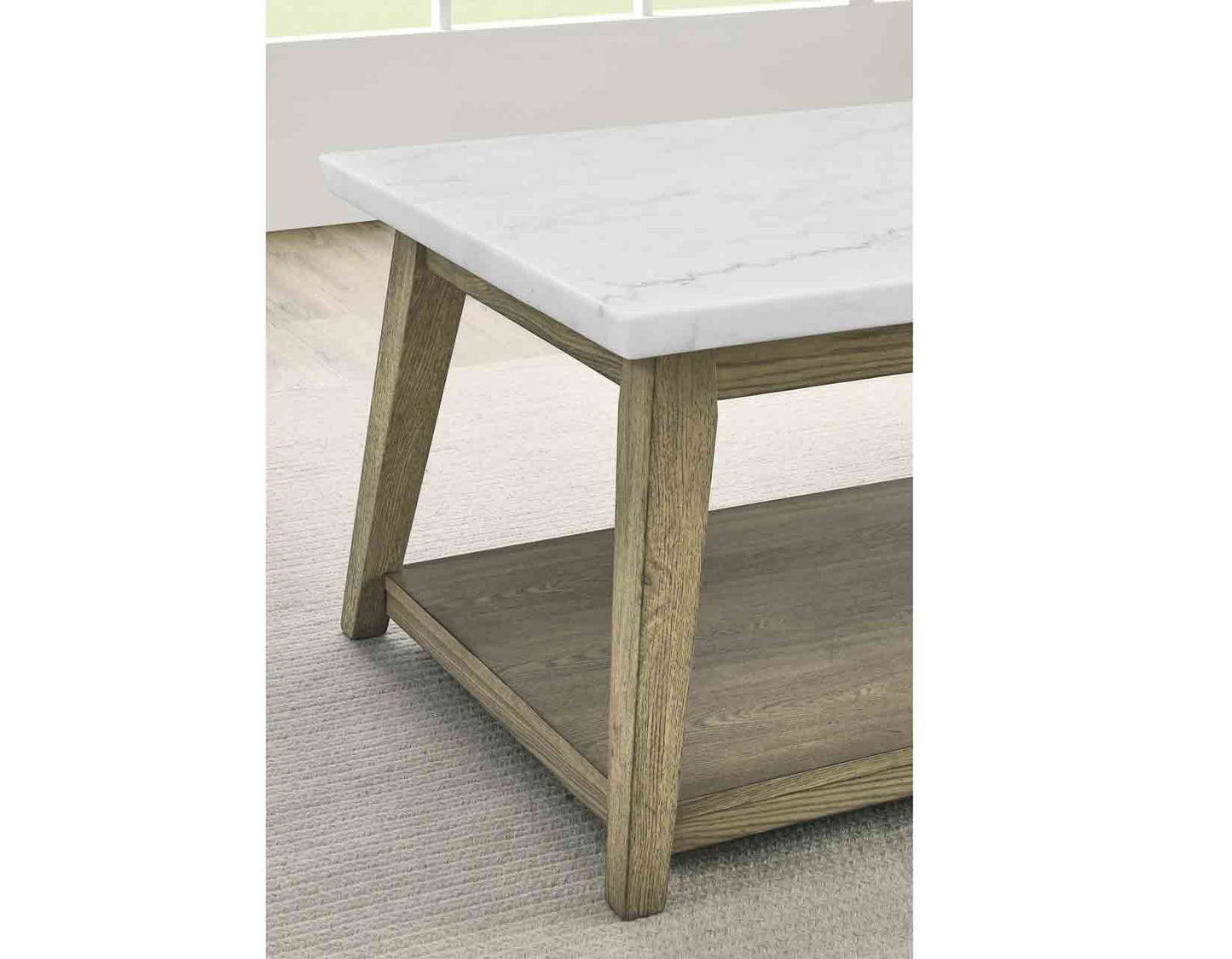 Vienna Blonde Marble Top Coffee Table w/Casters -