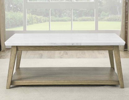 Vienna Blonde Marble Top Coffee Table w/Casters