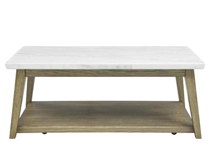 Vienna Blonde Marble Top Coffee Table w/Casters