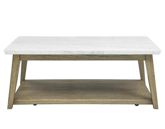 Vienna Blonde Marble Top Coffee Table w/Casters