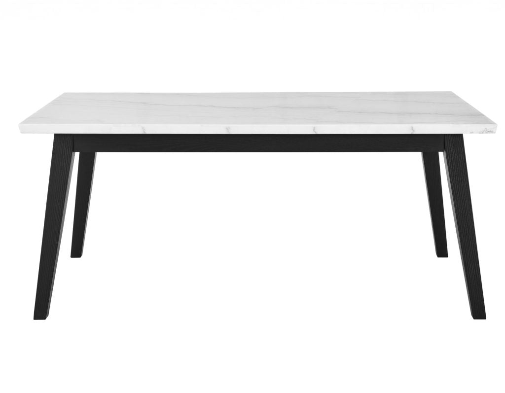 Vienna 72" Marble Top Black Dining Table -