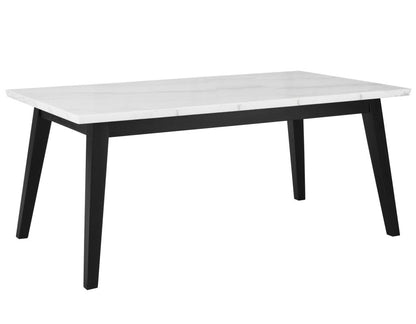 Vienna 72" Marble Top Black Dining Table -
