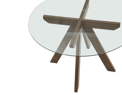 Wendy 48" Round Glass-Top Table -