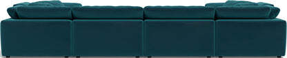 Fluffy 4 Corner U Sectional - Superb Peacock