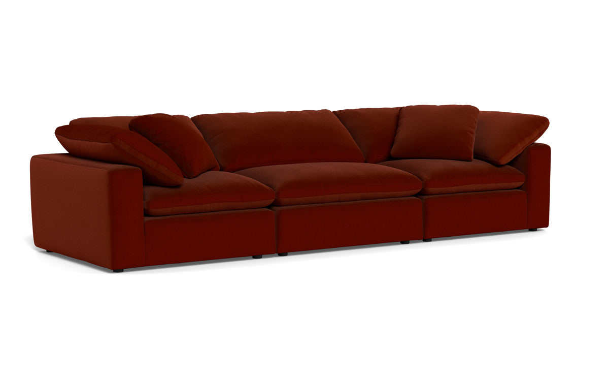 Fluffy 3pc Sofa - Superb Rust