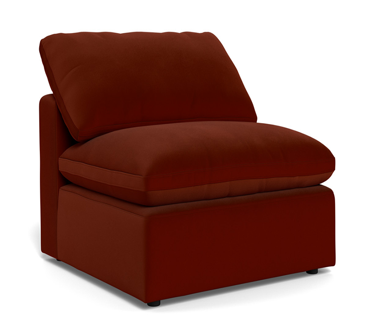 Fluffy Small Armless Chair - Superb Rust