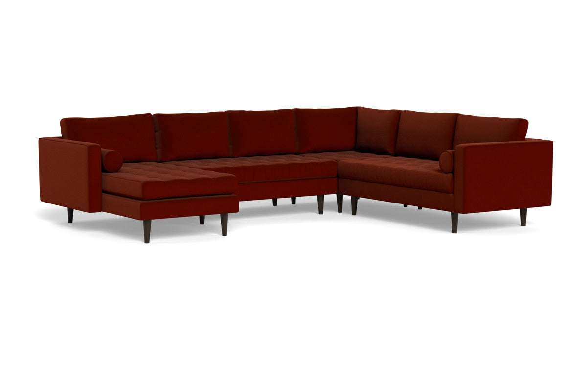 Ladybird 133" Corner Sectional with Left Chaise - Superb Rust