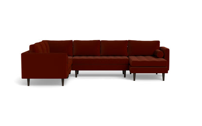 Ladybird 133" Corner Sectionals w. Right Chaise - Superb Rust