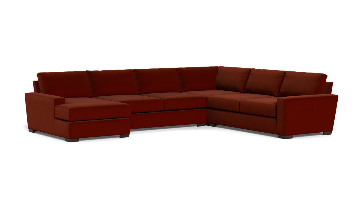 Mas Mesa 162" Deep Corner Sectionals w. Left Chaise - Superb Rust