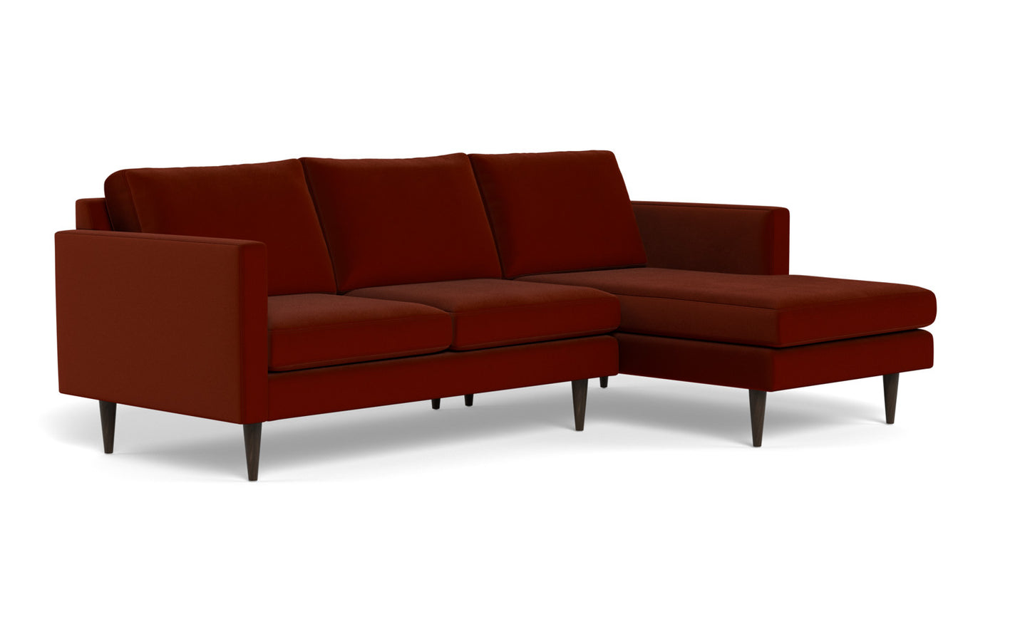 Wallace 98" Untufted Right Chaise Sectional - Superb Rust