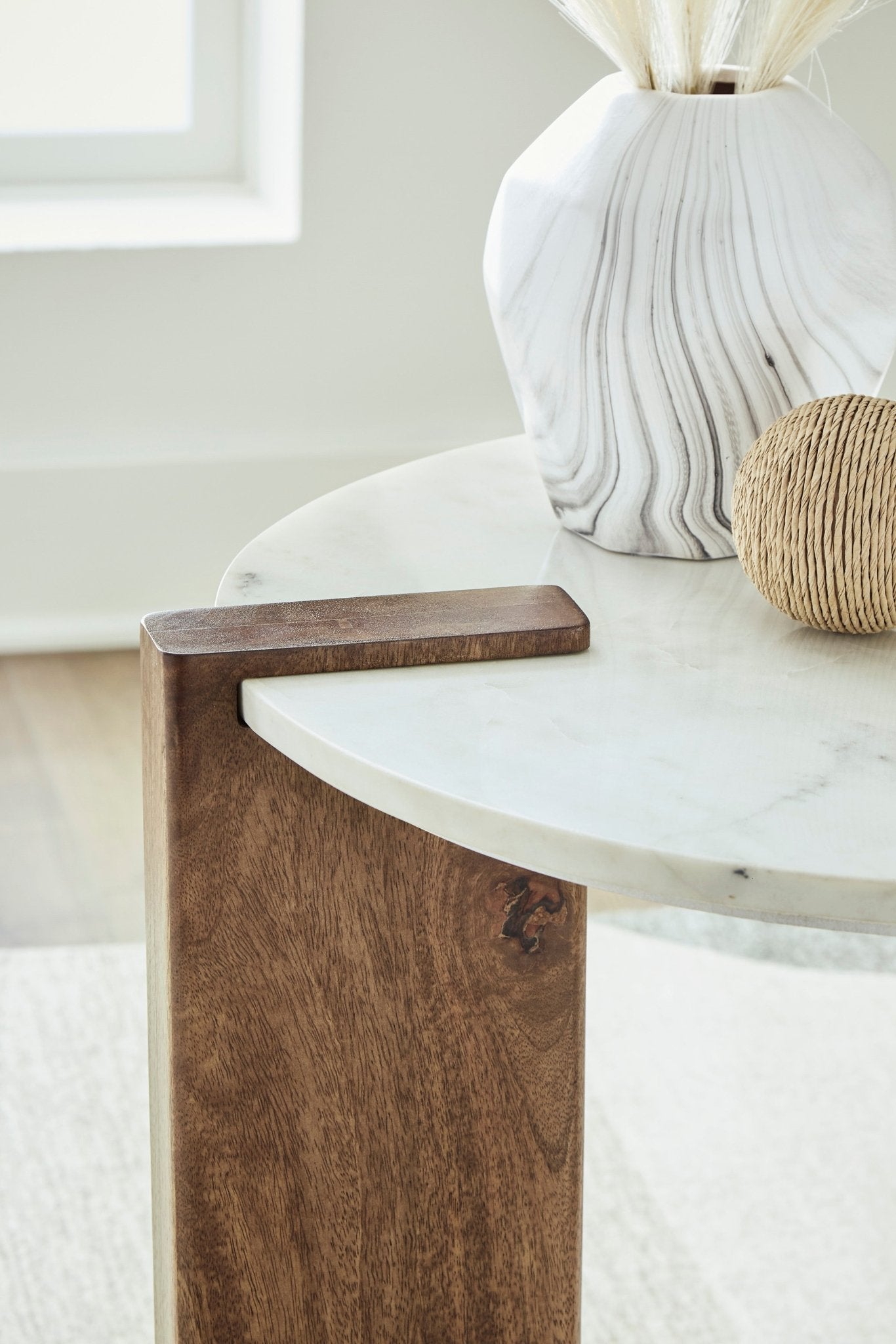 Isabelle Round Marble Top End Table