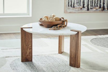 Isabelle Round Marble Top Coffee Table