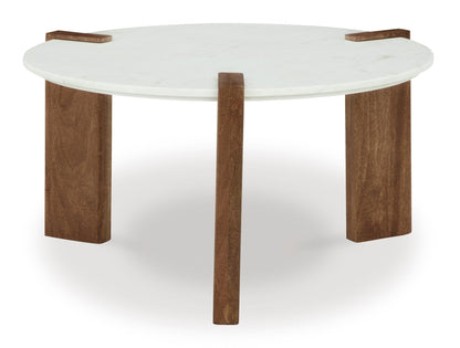 Isabelle Round Marble Top Coffee Table