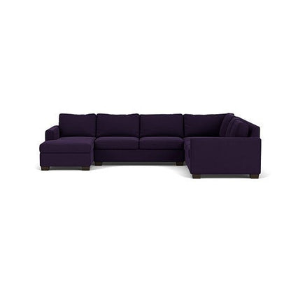 Track 141" Corner Sectionals W. Full Sleeper & Left Chaise - Superb Amethyst