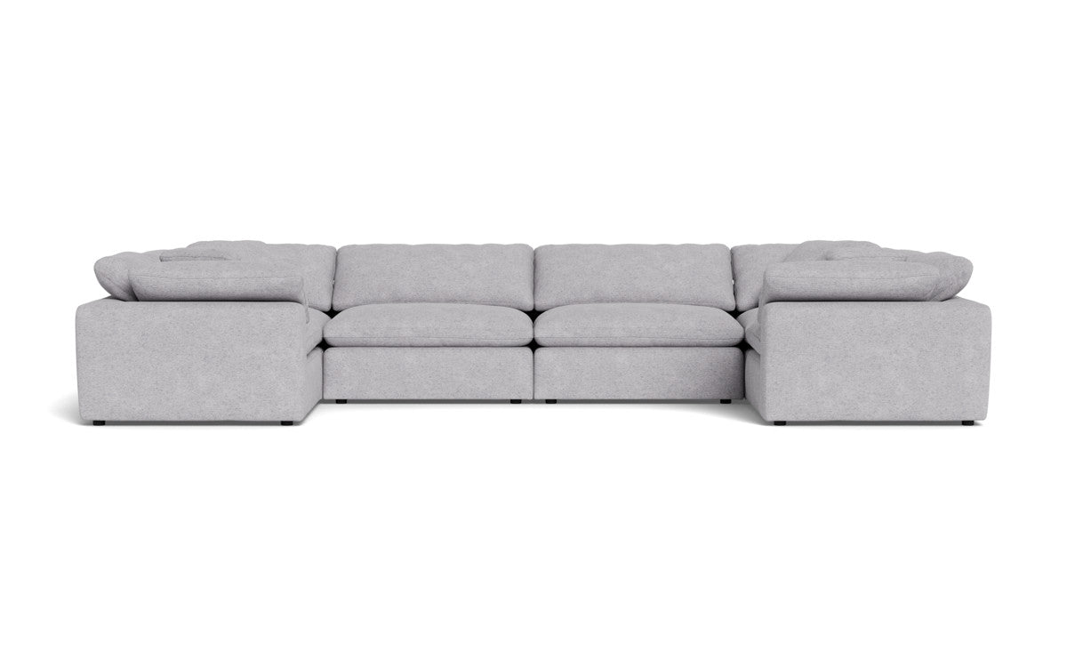 Fluffy 4 Corner U Sectional - Travis Pewter