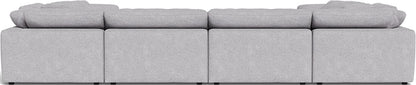 Fluffy 4 Corner U Sectional - Travis Pewter