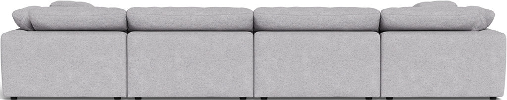 Fluffy 4 Piece Sectional W/Double Otto - Travis Pewter