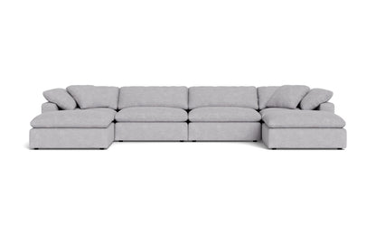 Fluffy 4 Piece Sectional W/Double Otto - Travis Pewter