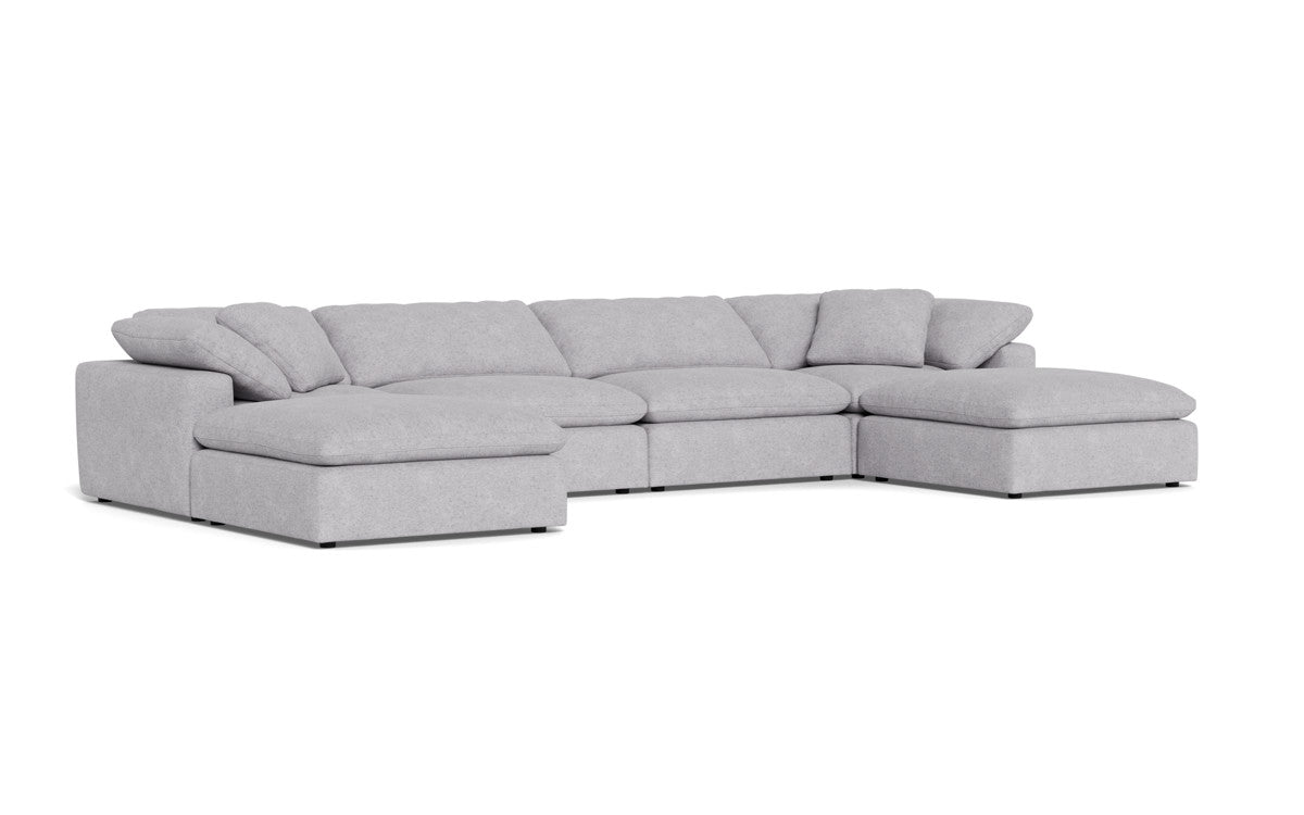 Fluffy 4 Piece Sectional W/Double Otto - Travis Pewter