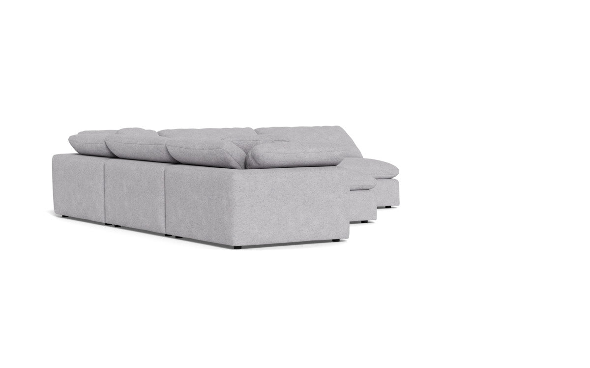 Fluffy 5 Piece Sectional W/Ottoman - Travis Pewter